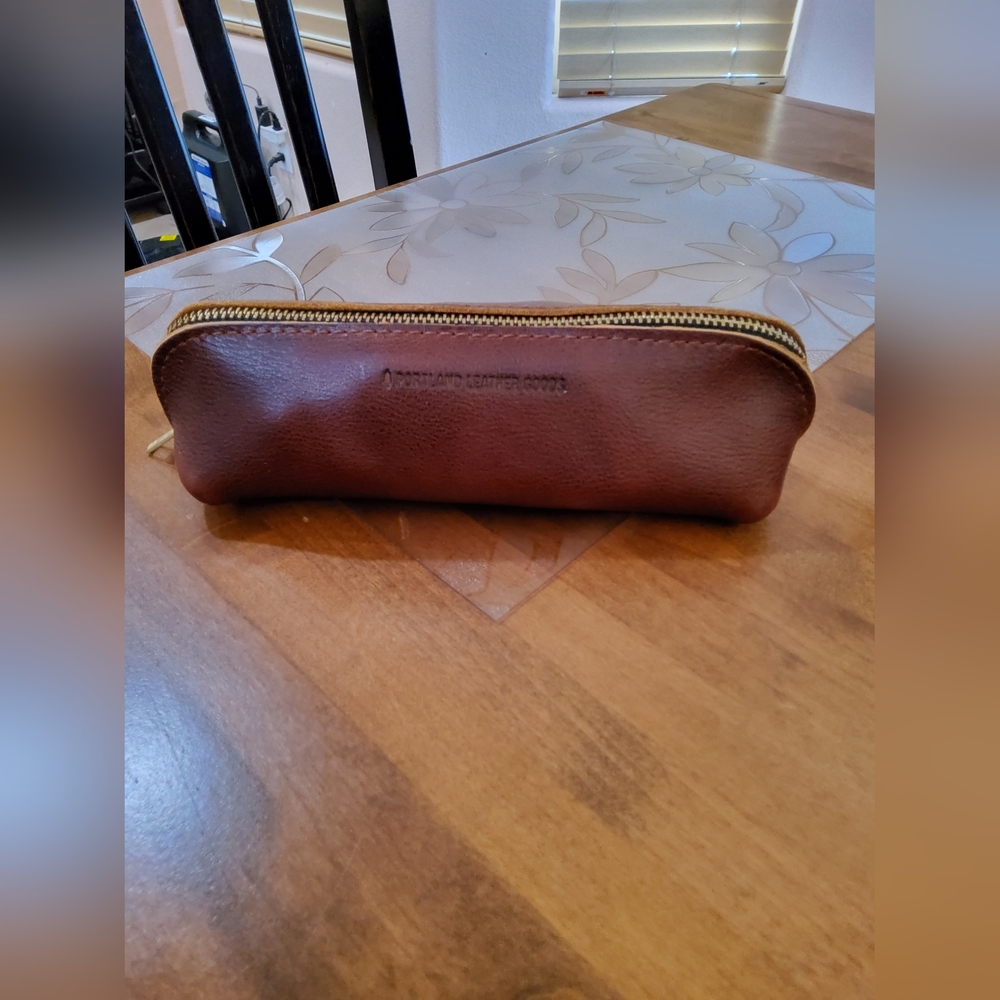 Portland Leather Sidekick large pouch - Nutmeg